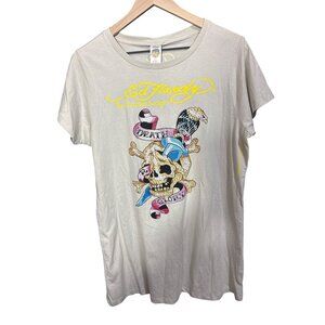 Vintage Ed Hardy By Christian Audigier Shirt Dress XXL NWT Skull & Tattoo Graphi